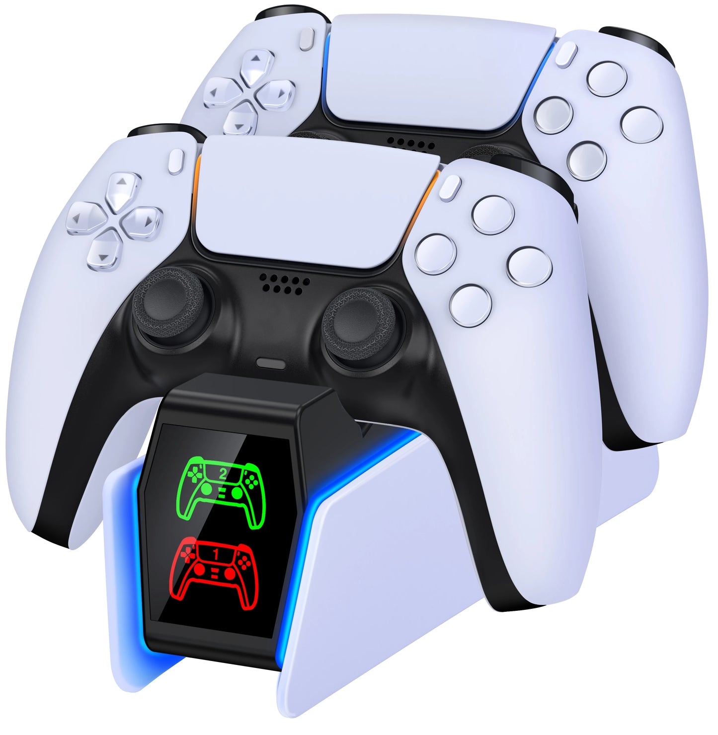 Cargador Doble RGB para Mandos PS5 – Base de Carga Rápida