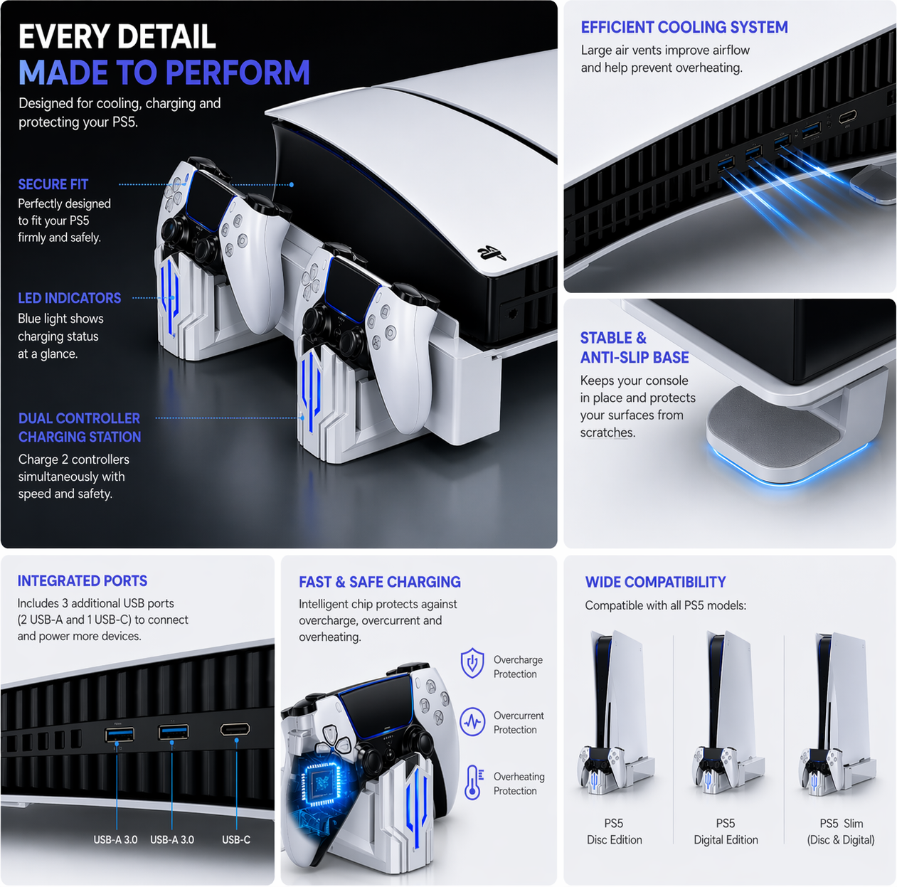 Base Refrigerante PRO para PS5 – Evita sobrecalentamiento y ruido