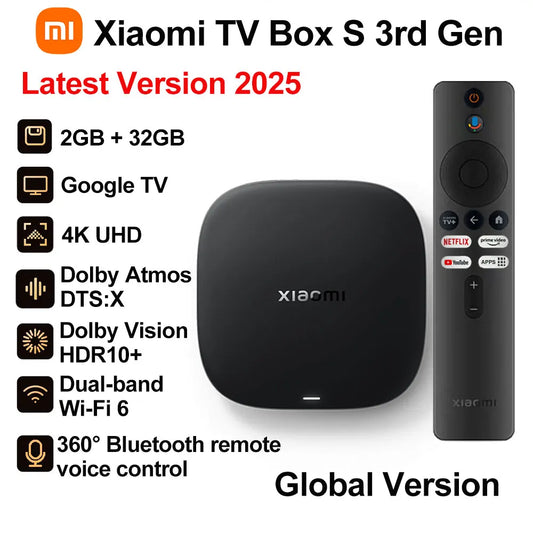 Xiaomi TV Box S 3ra Generación 4K UHD Google TV Dolby Vision HDR10+ WiFi Bluetooth